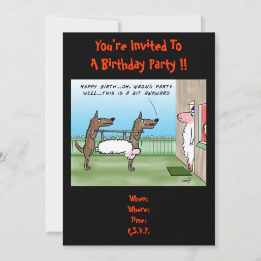 Funny Birthday Party Invitation Kaart (Voorkant)