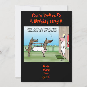 Funny Birthday Party Invitation Kaart