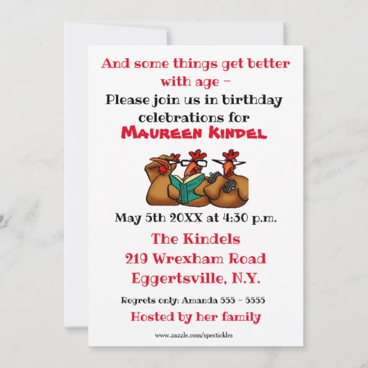 Funny Birthday Party Invitations Kaart (Achterkant)