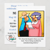 Funny Birthday Party Invitations Kaart (Voorkant / Achterkant)
