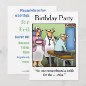 Funny Birthday Party Invitations Kaart (Voorkant / Achterkant)
