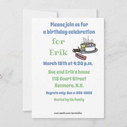 Funny Birthday Party Invitations Kaart (Achterkant)