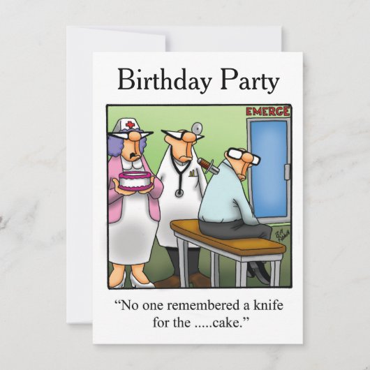 Funny Birthday Party Invitations Kaart (Voorkant)