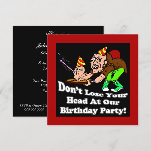 Funny Birthday Party Invitations Kaart (Voorkant / Achterkant)