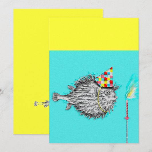 Funny Birthday Party Kaart (Voorkant / Achterkant)