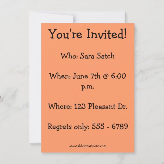 Funny Birthday Party nodigt haar uit Kaart (Achterkant)