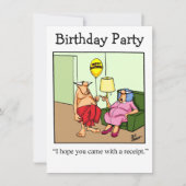 Funny Birthday Party nodigt haar uit Kaart (Voorkant)