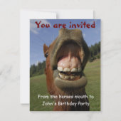 Funny Birthday Party nodigt paarden aanpasbaar uit Kaart (Voorkant)