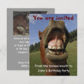 Funny Birthday Party nodigt paarden aanpasbaar uit Kaart (Voorkant / Achterkant)