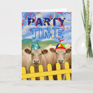 Funny Birthday Party tot de Koeien thuiskomen Kaart