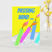 Funny Birthday Passing Wind met Sideways Kandles Kaart (Gele Bloem)