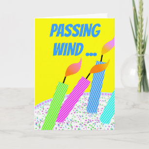 Funny Birthday Passing Wind met Sideways Kandles Kaart