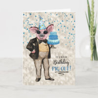 Funny Birthday Pig uit Hipster Pig met Birthday
