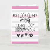Funny Birthday PINK - CAT Slogan Kaart (Voorkant)