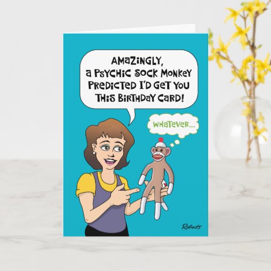 Funny Birthday Prediction Kaart (Gele Bloem)