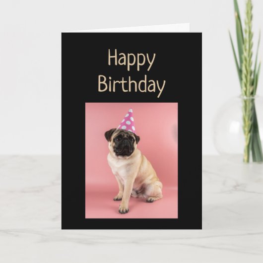 Funny Birthday Pug Dog Old Age Humor Kaart (Voorkant)