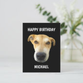 Funny Birthday Puppy Dog Face gepersonaliseerd Briefkaart (Staand voorkant)