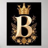 Funny Birthday Queen B - Letter B And Crown (bee)  Poster (Voorkant)
