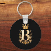 Funny Birthday Queen B - Letter B And Crown (bee)  Sleutelhanger (Voorkant)