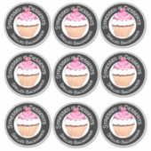 Funny Birthday Quote Stickers Roze Cupcakes (Voorkant)