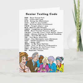 Funny Birthday Seniors Texting Code Kaart