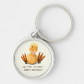 Funny Birthday Sleutelhanger Playful Winking Ducki (Voorkant)