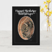 Funny Birthday Son-in-law, Bison, Buffalo Animals Kaart (Gele Bloem)