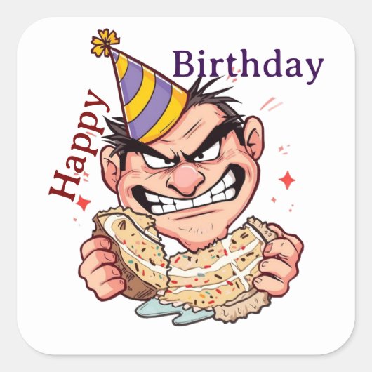 Funny Birthday Sticker (Voorkant)
