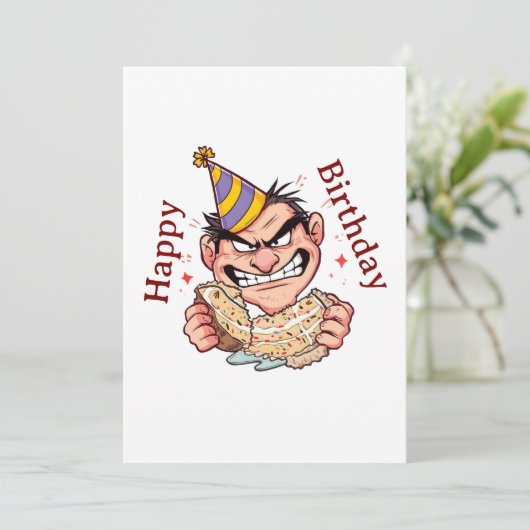 Funny Birthday Sticker Bedankkaart (Staand voorkant)