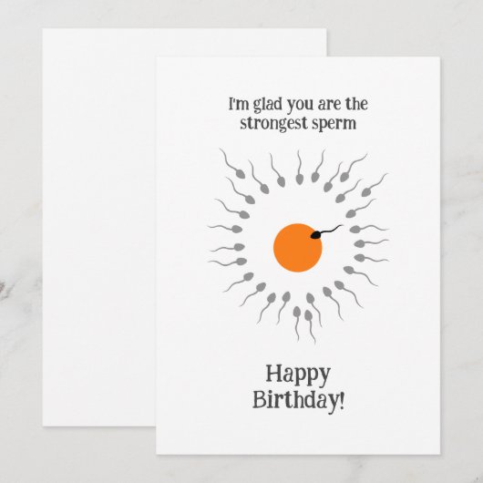 Funny Birthday Strongest Sperm Kaart (Voorkant / Achterkant)