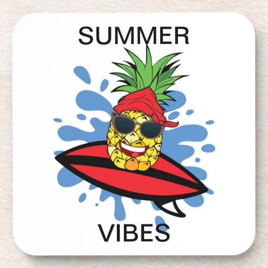 Funny Birthday Surfing Pineapple Bier Onderzetter (Voorkant)