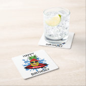 Funny Birthday Surfing Pineapple Kartonnen Onderzetters (Insitu)