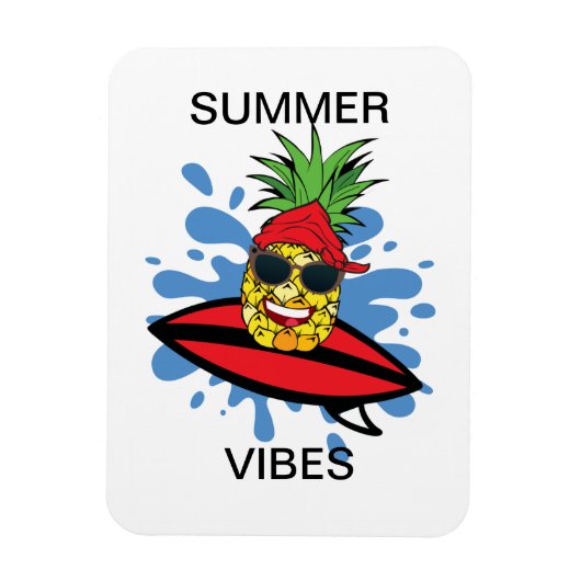 Funny Birthday Surfing Pineapple Magneet (Verticaal)