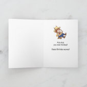 Funny Birthday Swinging Cowboy Cartoon Kaart (Binnen)