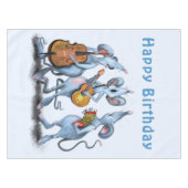 Funny Birthday Tablecloth Mouse Music Band Tafelkleed (Voorkant (Horizontaal))