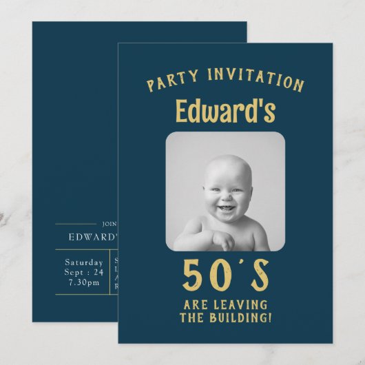 Funny Birthday Uitnodiging (Voorkant / Achterkant)