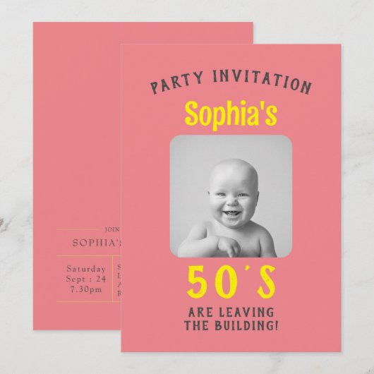 Funny Birthday Uitnodiging (Voorkant / Achterkant)