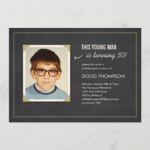 Funny Birthday-uitnodigingen met een oude foto Kaart