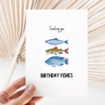 Funny Birthday Vissen Verjaardag Kaart<br><div class="desc">Het sturen van u verjaardag vissen - grappige verjaardagskaart met een illustratie van drie vissen.</div>