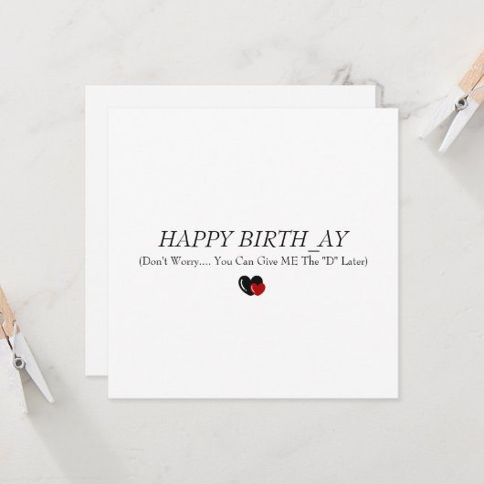 Funny Birthday voor man... vriendje rude kaart (Voorkant / Achterkant in situ)