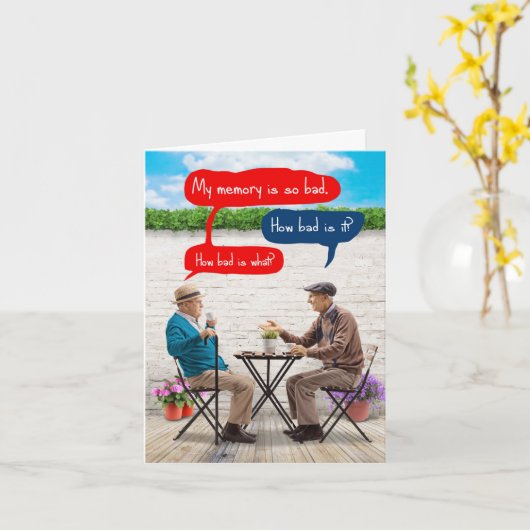 Funny Birthday Wenskaart - Mannen Slecht Geheugen Kaart (Gele Bloem)