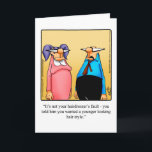 Funny Birthday Wenskaart voor haar Kaart<br><div class="desc">Geniet van het verspreiden van de lach met dit hilarische vrolijke verjaardagsfeestje van cartoonist Bill Abbott; stuur een aantal lachen samen met je beste wensen voor een vrolijke wenskaart. Bill Abbotts cartoon "Spectickles", de internationaal gesyndiceerde strip verscheen ook in Hallmark U.K., Reader's Digest, Saturday Evening Post en andere voortreffelijke tijdschriften...</div>