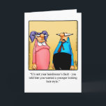 Funny Birthday Wenskaart voor haar Kaart<br><div class="desc">Geniet van het verspreiden van de lach met dit hilarische vrolijke verjaardagsfeestje van cartoonist Bill Abbott; stuur een aantal lachen samen met je beste wensen voor een vrolijke wenskaart. Bill Abbotts cartoon "Spectickles", de internationaal gesyndiceerde strip verscheen ook in Hallmark U.K., Reader's Digest, Saturday Evening Post en andere voortreffelijke tijdschriften...</div>