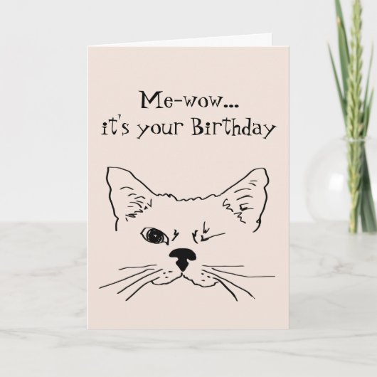 Funny Birthday wil een kat worden Kaart (Voorkant)