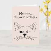 Funny Birthday wil een kat worden Kaart (Gele Bloem)