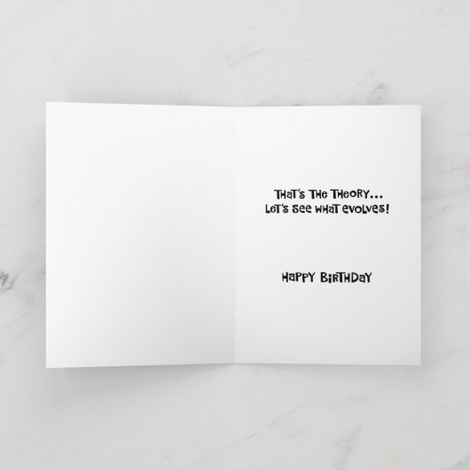 Funny Birthday Wish Evolution Kaart (Binnen)