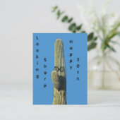 Funny Birthday Wishes Cactus Humor Briefkaart (Staand voorkant)