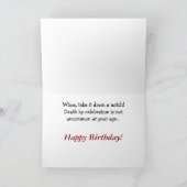 Funny Birthday Wishes - Death by Celebration Kaart (Binnen)