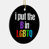 Funny Bisexual LGBTQ Rainbow Humor Quote Keramisch Ornament (Rechts)