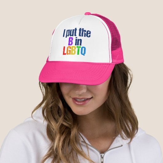 Funny Bisexual LGBTQ Rainbow Humor Quote Trucker Pet (In situ)
